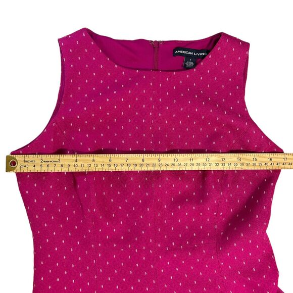 AMERICAN LIVING Women Fuchsia Silver Sleeveless Fit and Flare A-line Dress Sz 6 - Picture 10 of 15